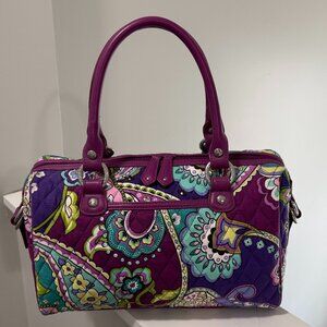 NWOT Vera Bradley Heather Paisley (Retired) Purse with Leather Handles